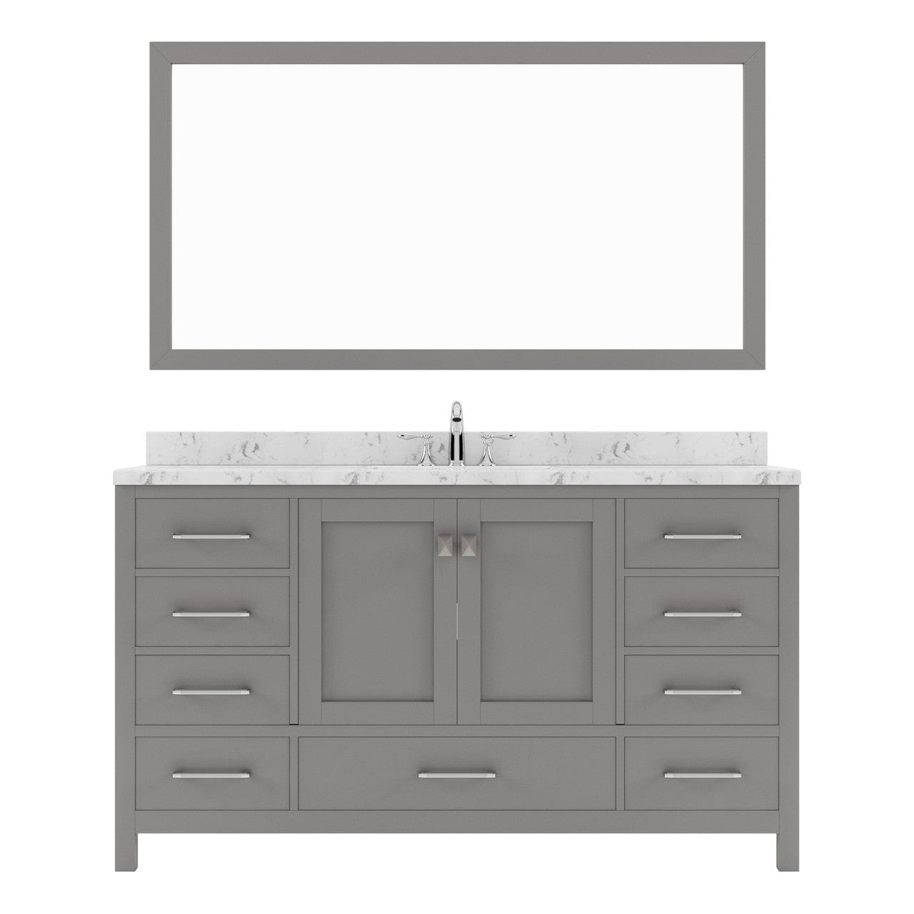 Caroline Avenue 60" Single Bath Vanity in Cashmere Gray with Quartz Top white background