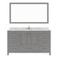 Caroline Avenue 60" Single Bath Vanity in Cashmere Gray with Quartz Top and Sink white background