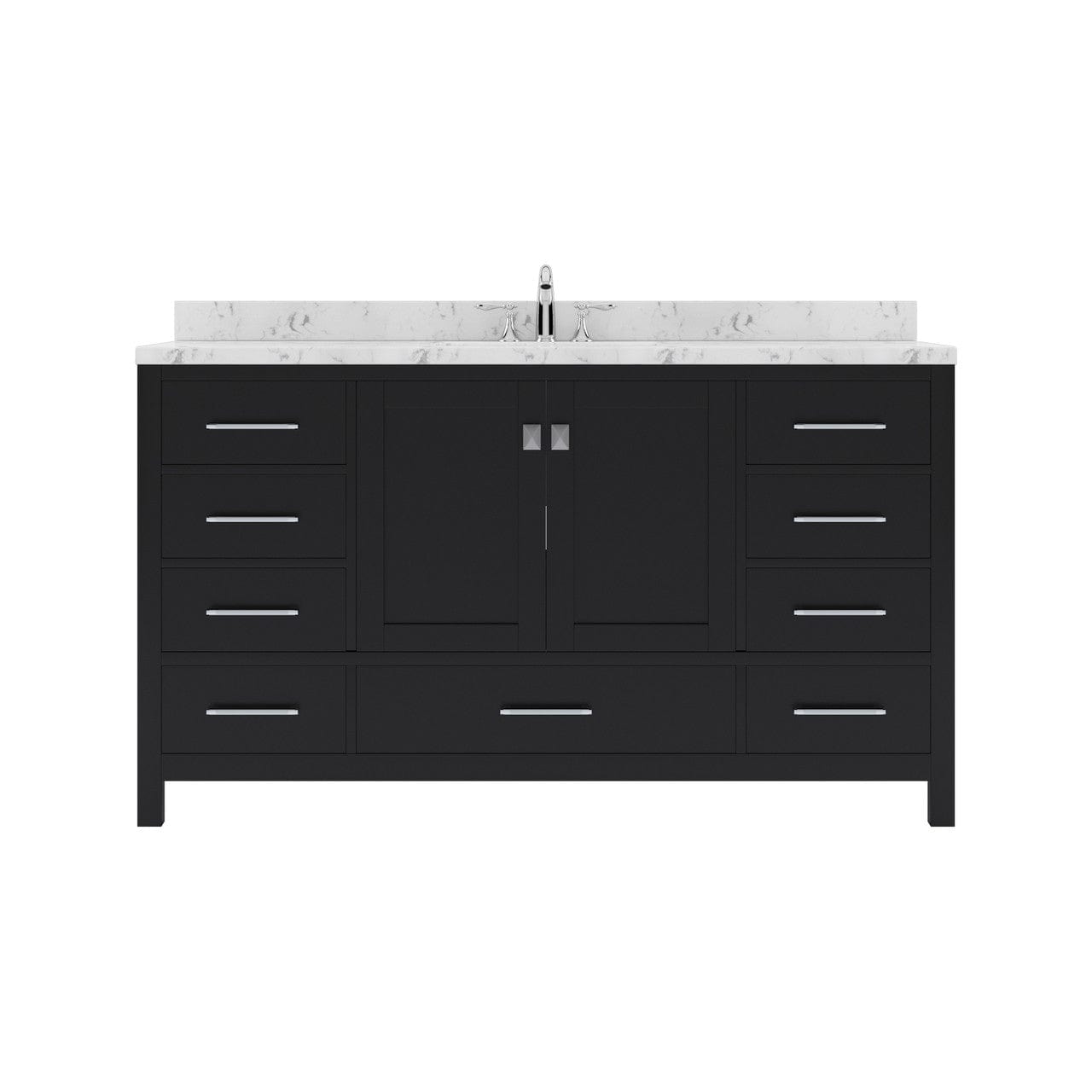 Caroline Avenue 60" Single Bath Vanity in Espresso with Countertop white background