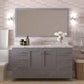 Caroline Avenue 60" Single Bath Vanity in Gray with White Quartz Top and Sink front view