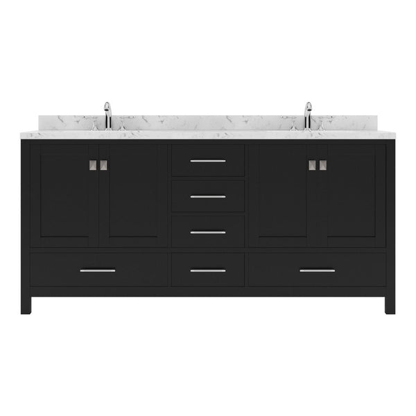 Caroline Avenue 72 Double Bath Vanity in Espresso with Quartz Countertop white background