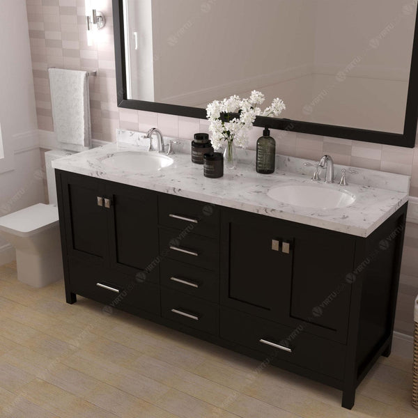 Caroline Avenue 72 Double Bath Vanity in Espresso with Quartz Top side view