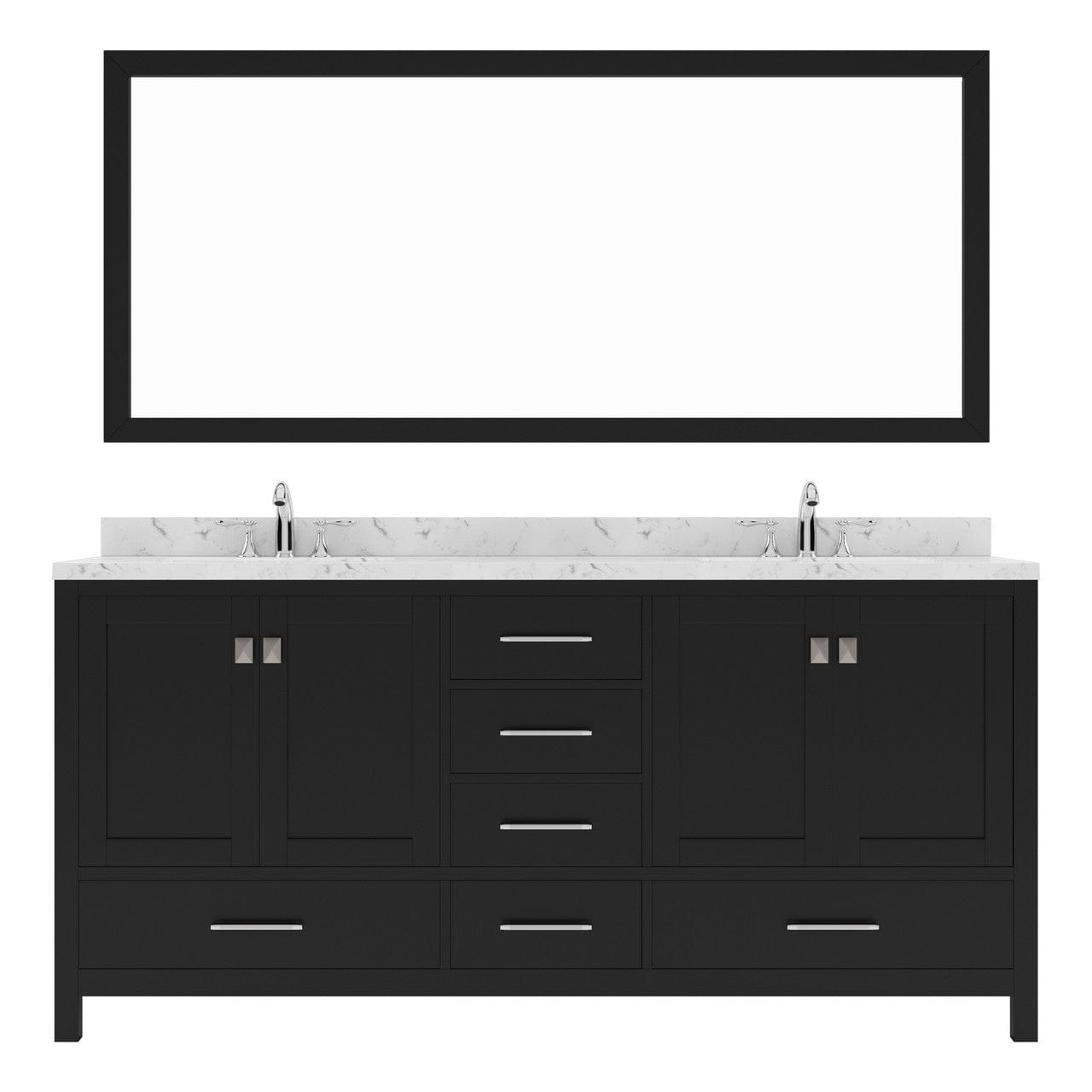 Caroline Avenue 72" Double Bath Vanity in Espresso with Quartz Top white background