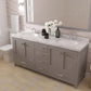 Caroline Avenue 72" Double Bath Vanity in Gray with Quartz Top side view