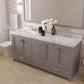 Caroline Avenue 72" Double Bath Vanity in Gray with Quartz Top and Sinks side view
