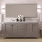 Caroline Avenue 72" Double Bath Vanity in Gray with Quartz Top and Sinks front view