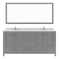 Caroline Avenue 72" Double Bath Vanity in Gray with Quartz Top and Sinks white background