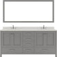 Double Undermount Sink Vanity Set with Brushed Nickel Faucet