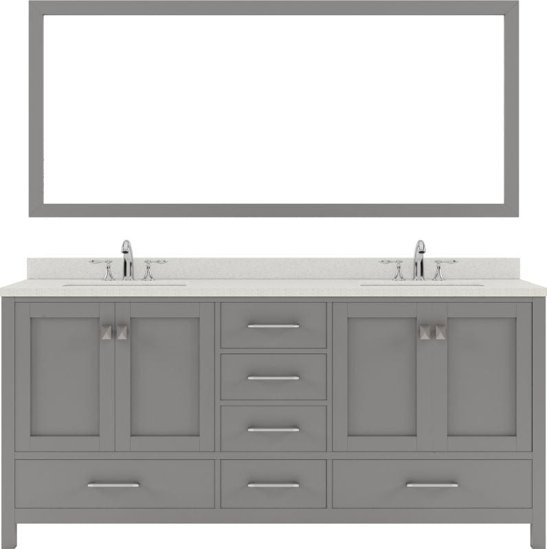 Double Undermount Sink Vanity Set with Brushed Nickel Faucet