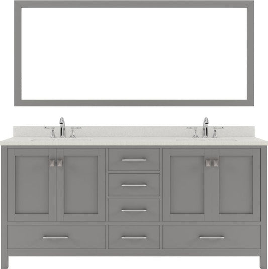 Double Undermount Sink Vanity Set with Brushed Nickel Faucet