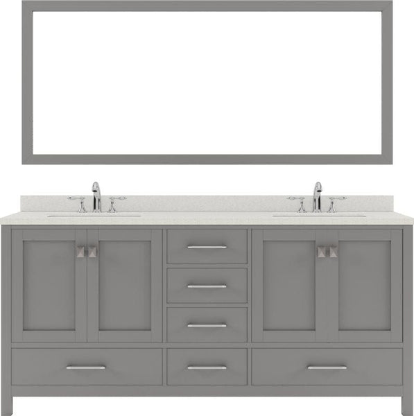 Double Undermount Sink Vanity Set with Polished Chrome Faucet