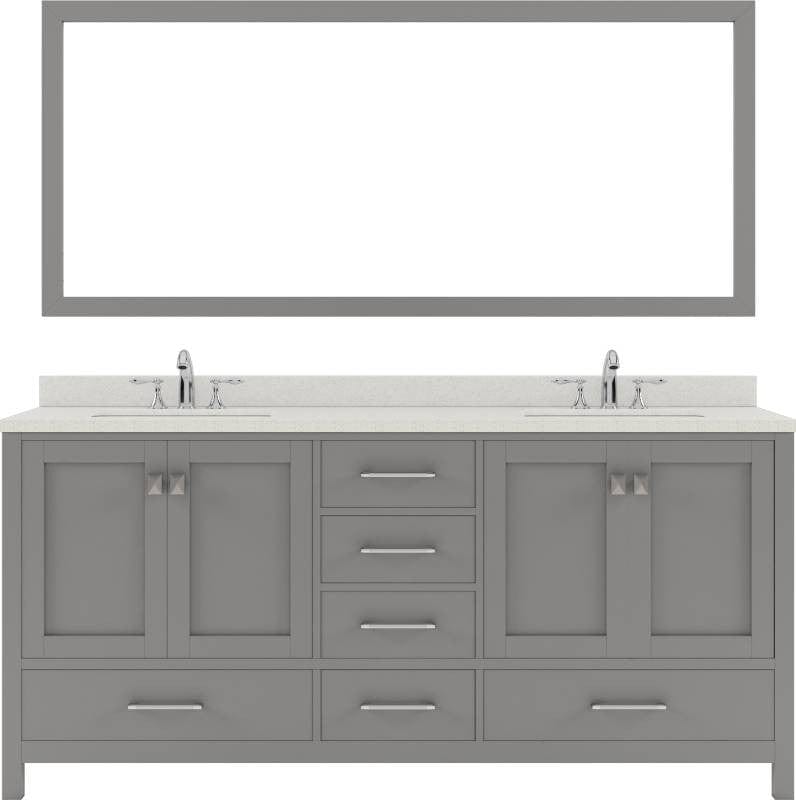 Double Undermount Sink Vanity Set with Brushed Nickel Faucet