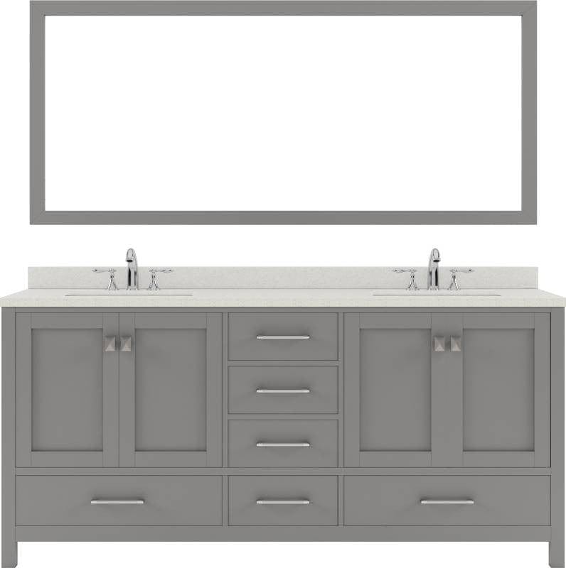 Double Undermount Sink Vanity Set with Polished Chrome Faucet