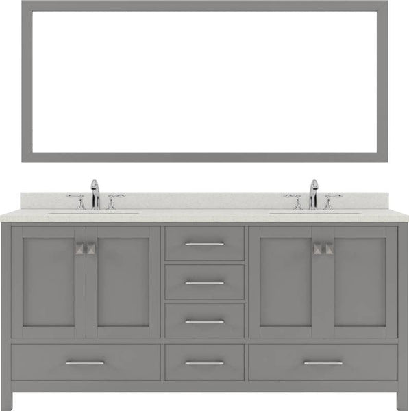 Double Undermount Sink Vanity Set with Polished Chrome Faucet