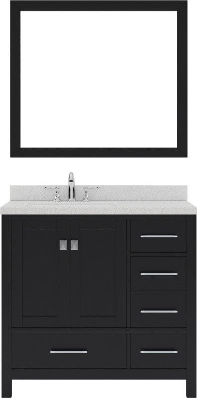 Virtu USA Vanities Caroline Avenue Contemporary Espresso 24" Single Oval Sink Vanity Set with Brushed Nickel Faucet