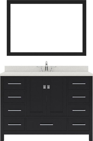 single sink bathroom vanity set with brushed nickel faucet