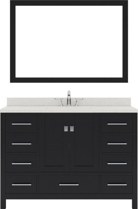 Virtu USA Vanities Caroline Avenue Contemporary Espresso 48" Single Round Sink Vanity Set with Polished Chrome Faucet