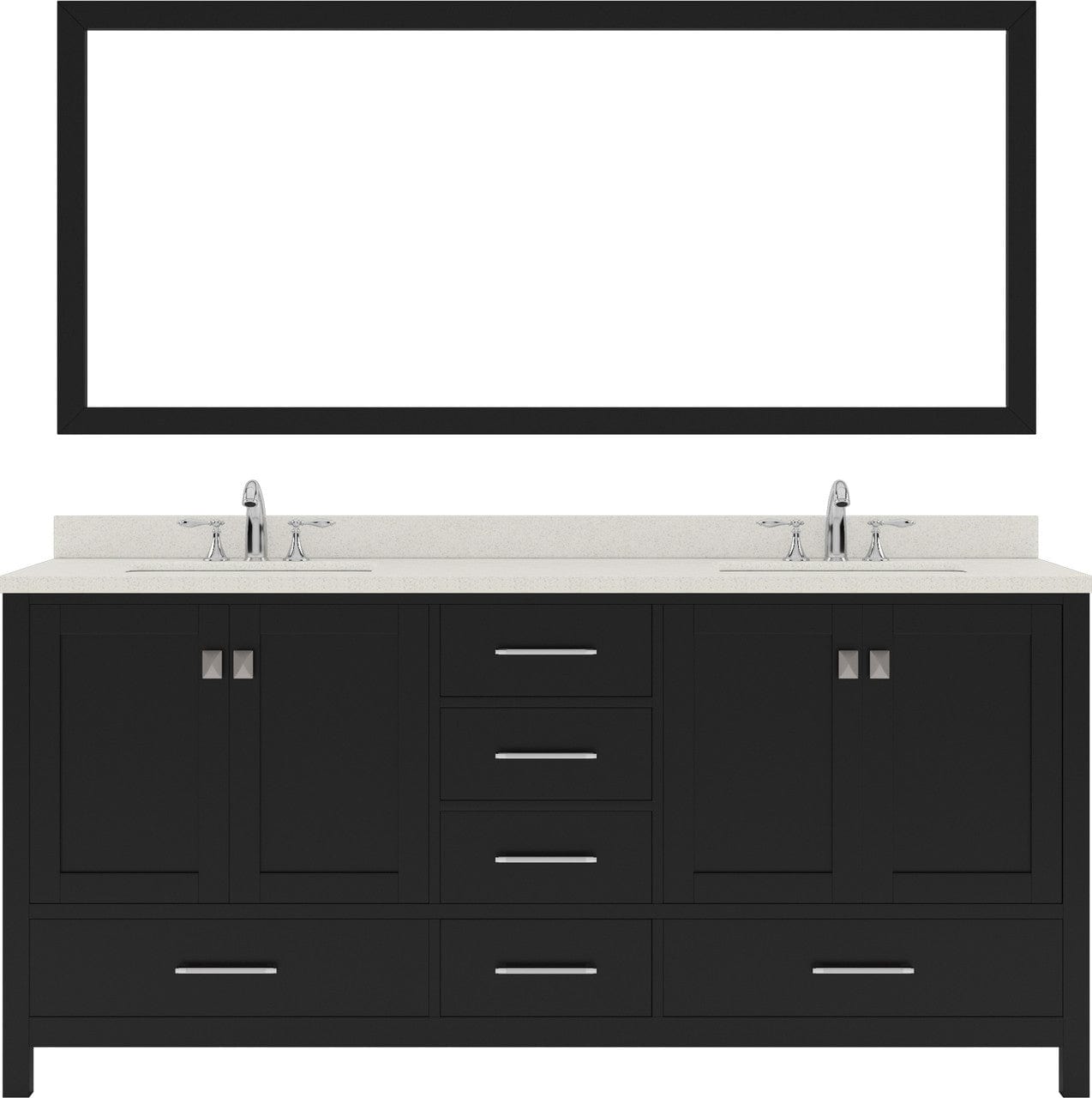 Double Sink Bathroom Vanity with Brushed Nickel