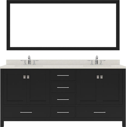 Double Sink Bathroom Vanity with Brushed Nickel