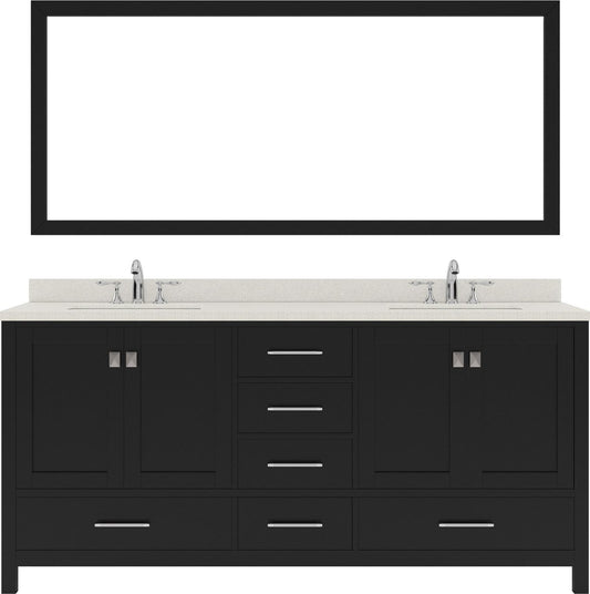 Double Sink Bathroom Vanity with Brushed Nickel