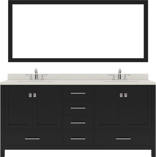 Double Sink Bathroom Vanity with Polished Chrome Faucet