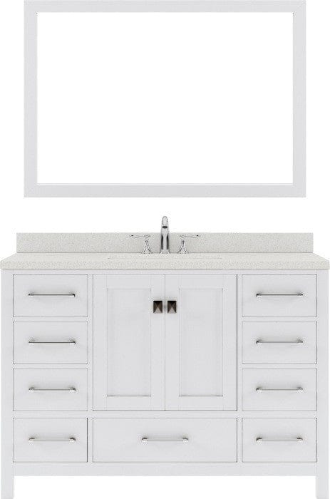 single sink bathroom vanity set with brushed nickel faucet