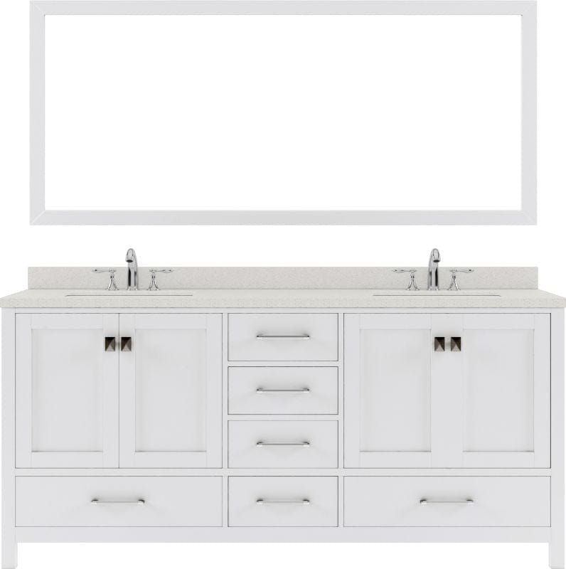 Double Undermount Sink Vanity Set with Brushed Nickel Faucet