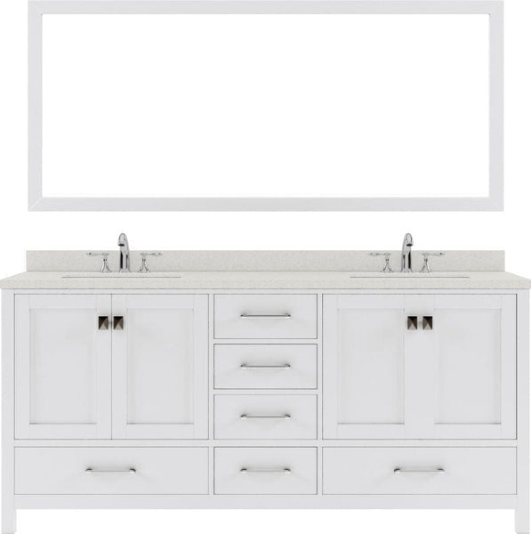 Double Undermount Sink Vanity Set with Brushed Nickel Faucet