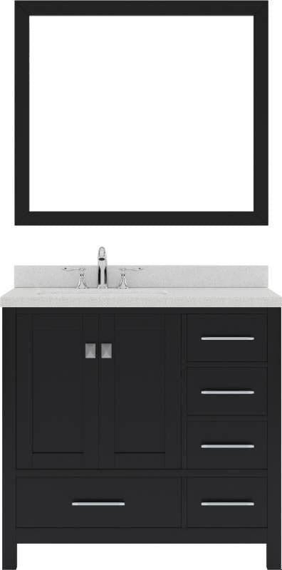 Virtu USA Vanities Caroline Avenue Espresso Contemporary 24" Single Square Sink Vanity Set with Polished Chrome Faucet