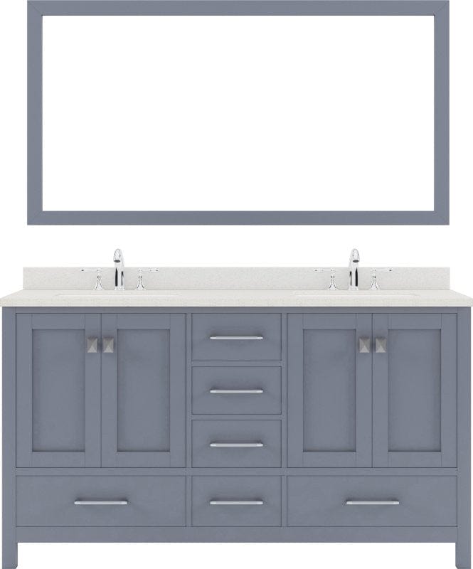 Double Sink Bathroom Vanity Set with Brushed Nickel Faucet