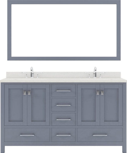 Double Sink Bathroom Vanity Set with Brushed Nickel Faucet