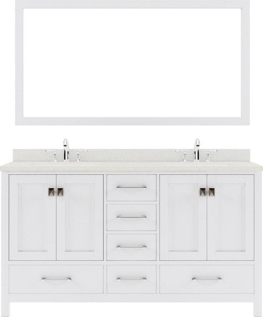 white bathroom vanity set with brushed nickel faucet