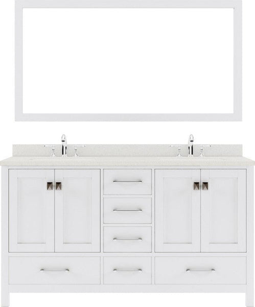 white bathroom vanity set with brushed nickel faucet