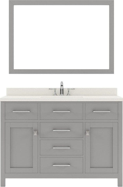 single sink bathroom vanity with polished chrome faucet