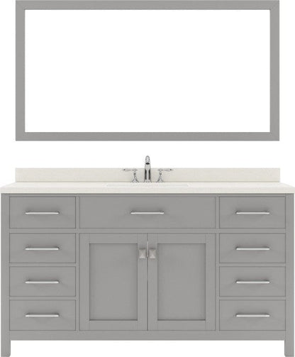 single sink bathroom vanity set with polished chrome faucet