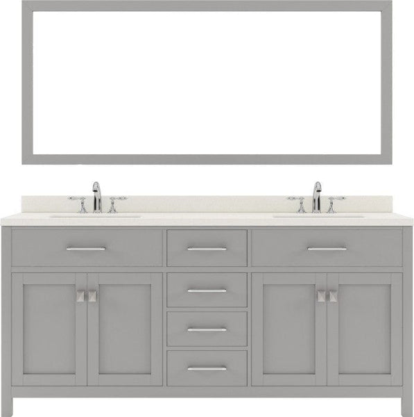 double sink bathroom vanity set with polished chrome faucet