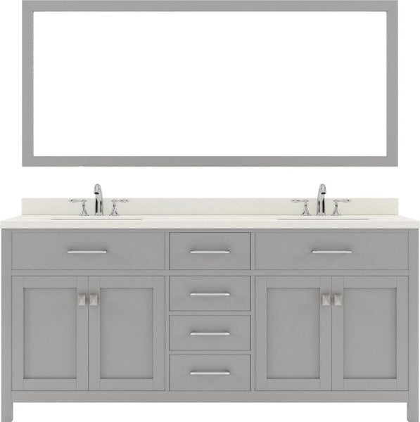 double sink bathroom vanity set with polished chrome faucet