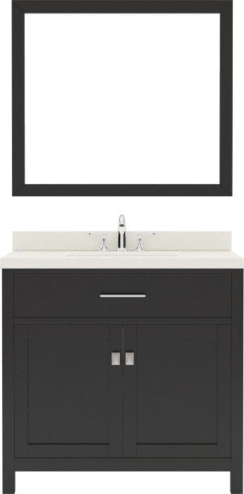 36 inch single sink vanity with brushed nickel faucet