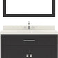 36 inch single sink vanity with polished chrome faucet