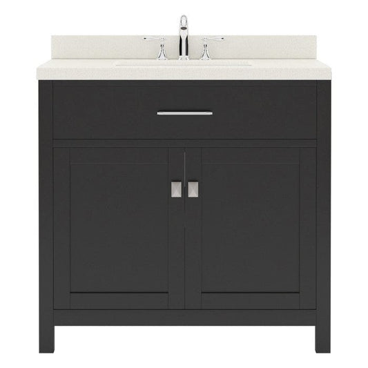 Virtu USA Vanities Caroline Contemporary Espresso 36" Single Square Sink Vanity with White Top