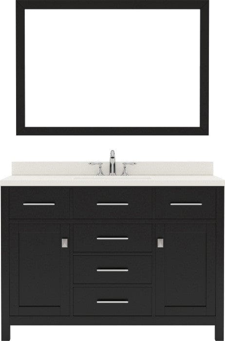 Virtu USA Vanities Caroline Contemporary Espresso 48" Single Round Sink Vanity Set w/ Polished Chrome Faucet