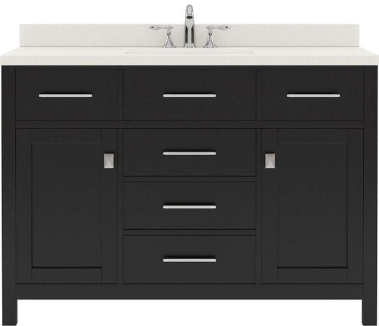 Virtu USA Vanities Caroline Contemporary Espresso 48" Single Round Sink Vanity with White Top