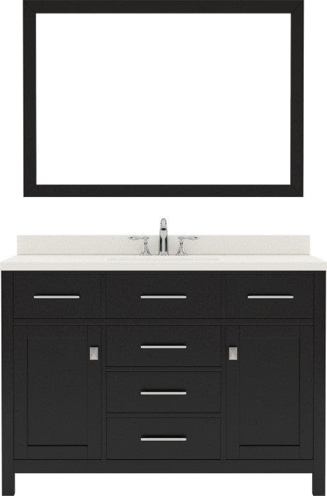 Virtu USA Vanities Caroline Contemporary Espresso 48" Single Square Sink Vanity Set with White Top