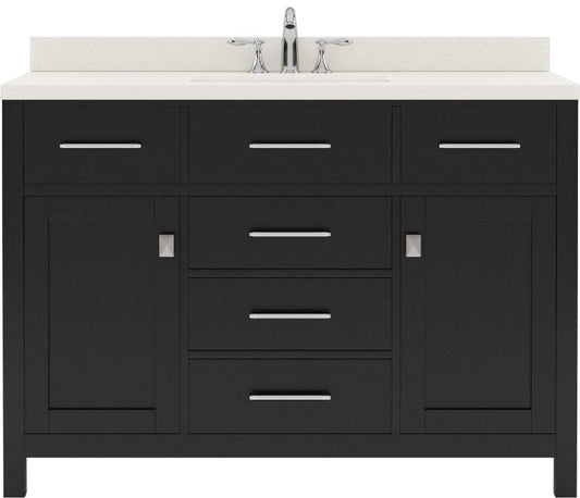 Virtu USA Vanities Caroline Contemporary Espresso 48" Single Square Sink Vanity with White Top