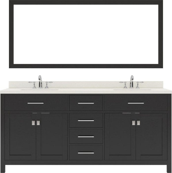 double sink bathroom vanity with brushed nickel faucet