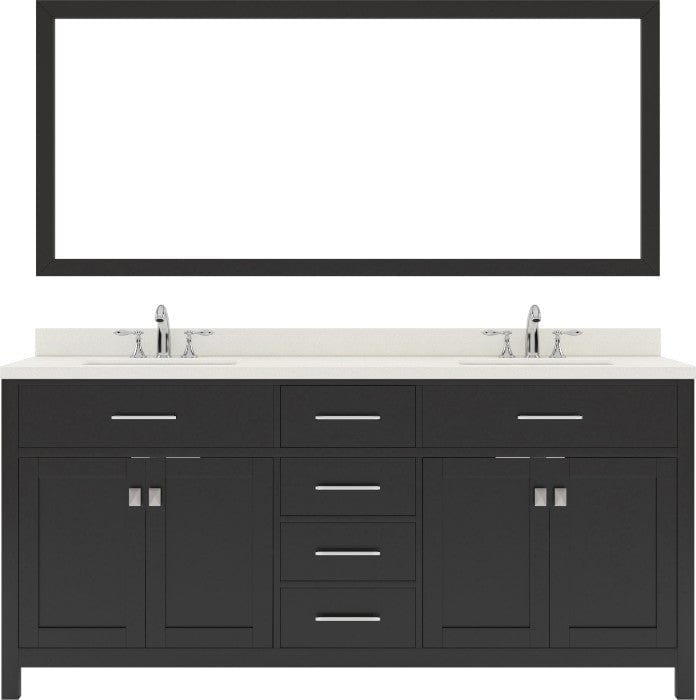 double sink bathroom vanity with polished chrome faucet