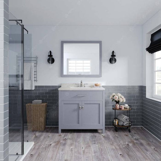 gray freestanding vanity