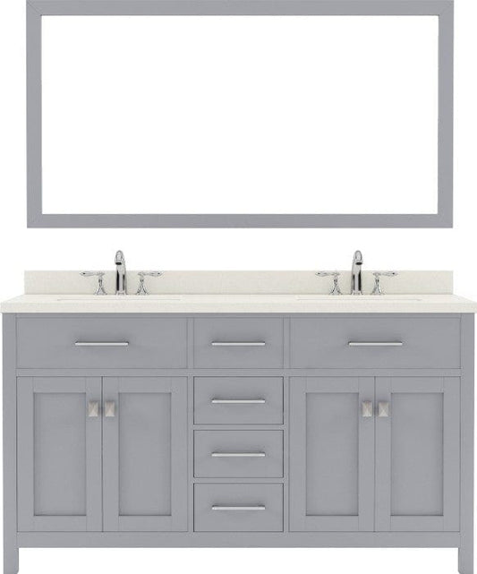 double sink bathroom vanity set w/ brushed nickel faucet