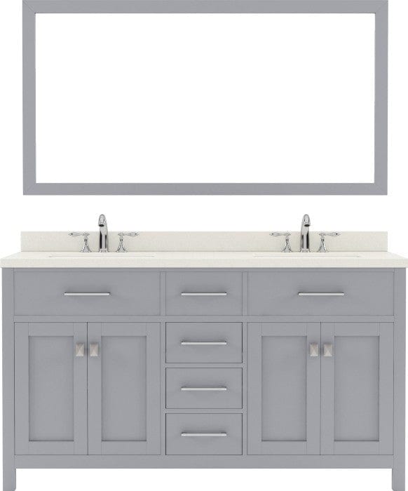 double sink bathroom vanity set w/ brushed nickel faucet