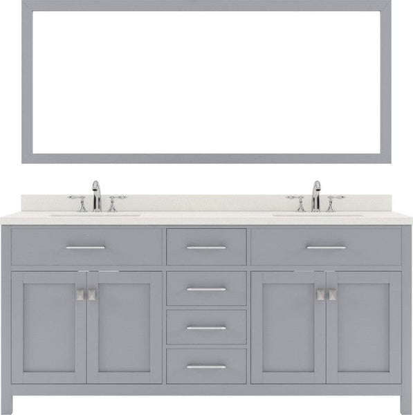 72 inch gray double sink bathroom vanity